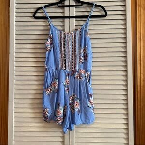 Lily Rose Sky Blue floral romper